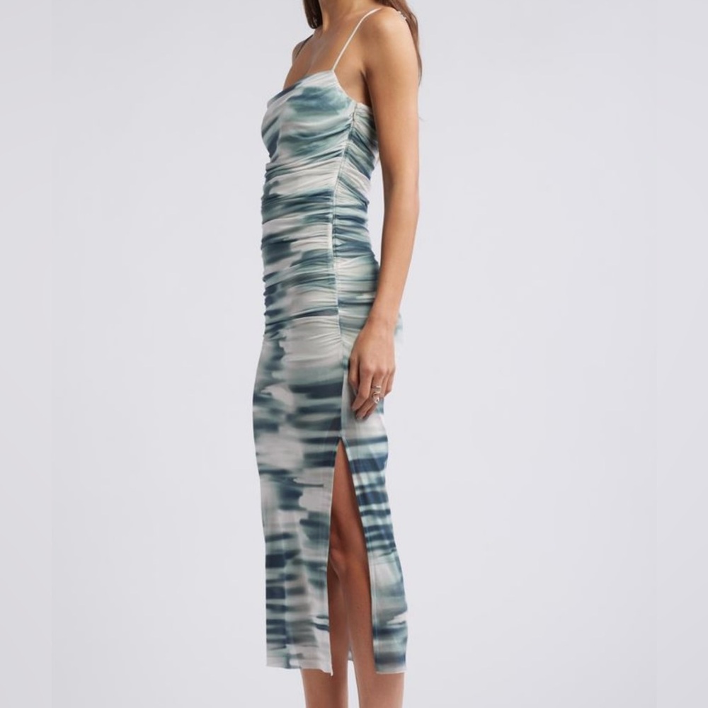 Elegant Blue and White Maxi Dress